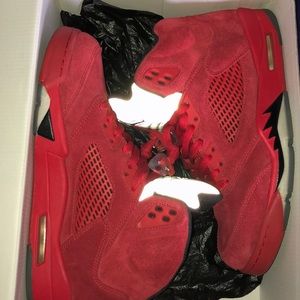red suede jordan 5s